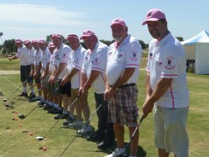 Golfers slice at shavings charity day