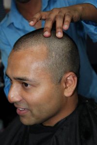 Hair falls for fund-raising