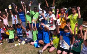 Young tennis players on their toes