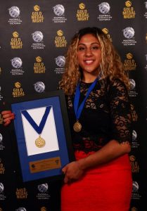 Tiffany dons golden boots