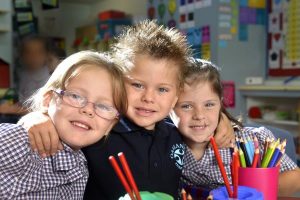 Triple joy at school