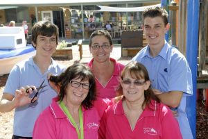Sisters, sons shave for cancer