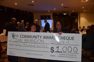 Ian’s chuffed at chamber’s grand thankyou