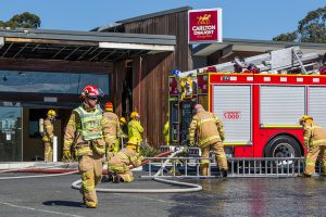 Roof fire clears golf club