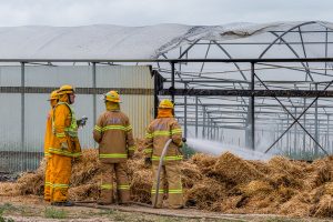 Hay up in flames
