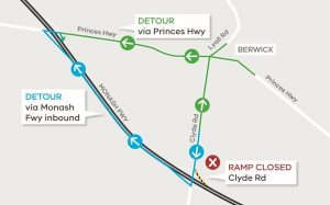 Night works to shut down the Monash