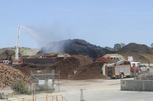 Coal fire at quarry