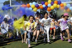 School bursts with colour