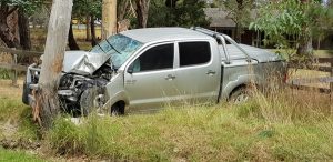 Car collides with pole