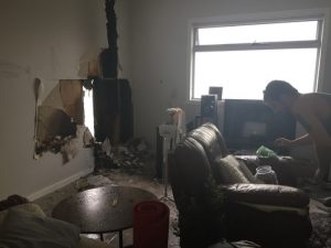 Fire rips through units