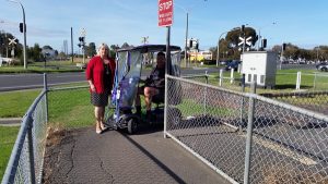 Old train crossing restricts peds