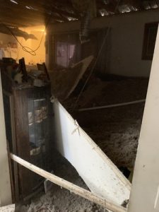 Ceiling comes down