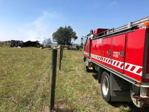 Haystack catches fire