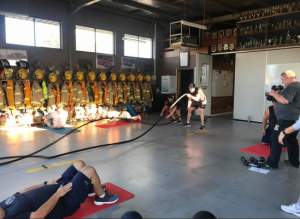 Firies work up a sweat