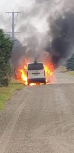 Van goes up in flames