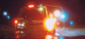 Cop car rammed