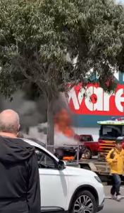 Car catches fire
