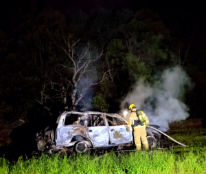 Car goes up in flames
