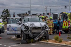 Two rushed to hospital following crash