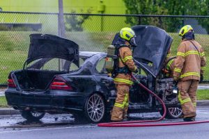 Suspicious car fire in Clyde North