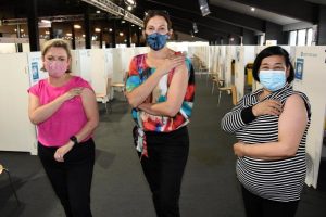 Pollies queue for Covid jabs