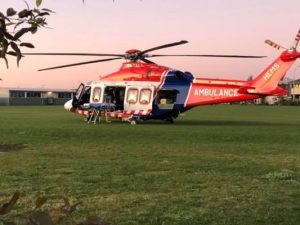 Woman airlifted after crash