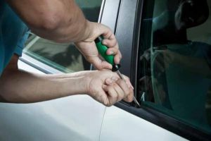 Car thief locked up in a car